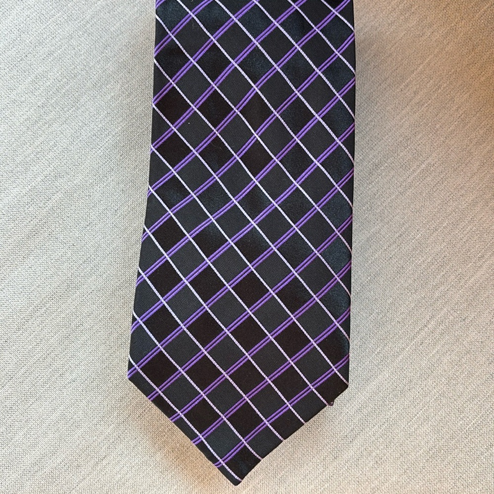 NWT Black Brown 1826 Black Purple Classic Men’s Neck Tie 100% Silk $49